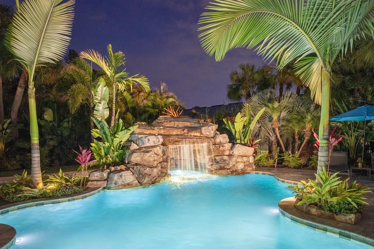 Small Tropical Pool With Large Grotto